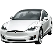 White Tesla car sticker