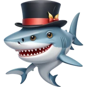 Shark with a top hat sticker