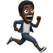 Dark man running from a random Woman and boy  sticker