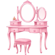 dressing table kawaii pink sticker