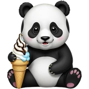 Panda eating ice cream sticker