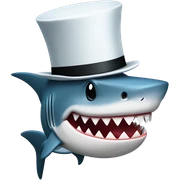 Shark with a top hat sticker