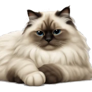 Sleeping himalayan ragdoll cat with full dark face sticker