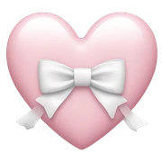 Pastel pink heart with white bow sticker