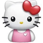 hello kitty with heart sticker