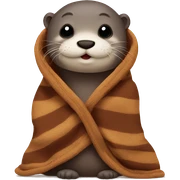 otter cozy in blanket sticker