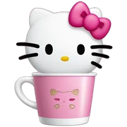 hello kitty com copo de café sticker