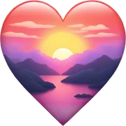  heart with sunset inside  sticker