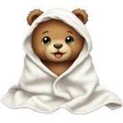 Cute cozy baby teddy bear in a white blanket sticker