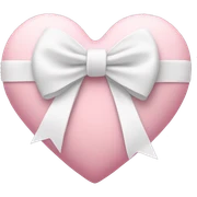 Pastel pink heart with white bow sticker