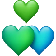 Blue and green heart  sticker