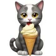 Cat eating ice cream sticker