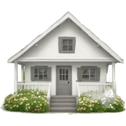 White cottage  sticker