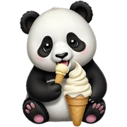 Panda eating ice cream sticker