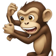 Monkey hitting monkey sticker
