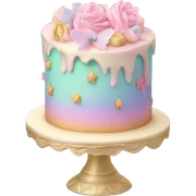 Fairy pastel cake sticker