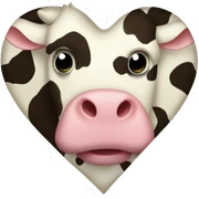 Cow print heart sticker