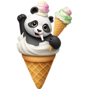 Panda eating ice cream sticker