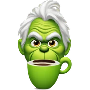 Grinch having coffee sticker