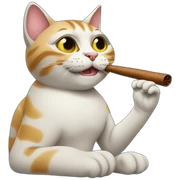 Cat smoking a cigar sticker