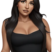 girl with long black hair sticker