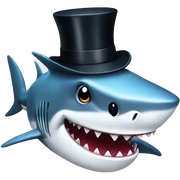 Shark with a top hat sticker
