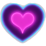neon heart sticker