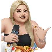 girl with food and jewelry sticker