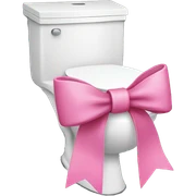 toilet with a pink bow on it sticker