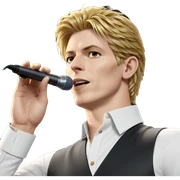 blonde boy with microphone sticker