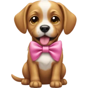 Dog with pink bow sticker