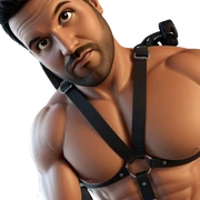 muscular male in harness sticker