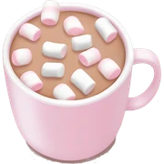 Light Pink mug of hot chocolate with marshmallows  sticker