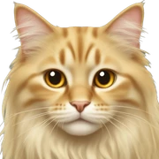 Two longhair cats, right is golden color, left is creamy color sticker