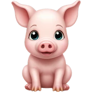 Cute baby pig sticker