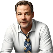 male in white shirt indoors sticker