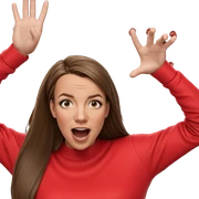 surprised girl with brown hair sticker