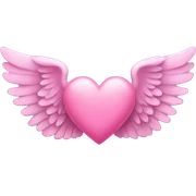 pink heart wings sticker