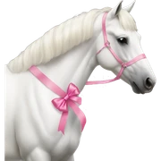 White horse with pink ribbon sticker