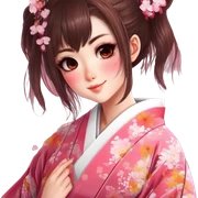 girl japanese in kimono sticker