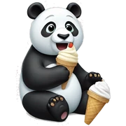 Panda eating ice cream sticker