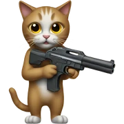 Cat-with-gun sticker