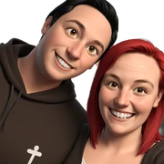 grinning boys with black hair sticker