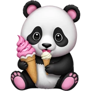 Panda eating ice cream sticker
