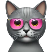 Gray Cat with sunglasses sticker