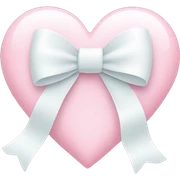 Pastel pink heart with white bow sticker