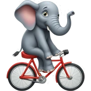 An elephant on a bike sticker