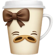 Coffe with bow sticker