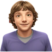 smiling boy with brown hair sticker
