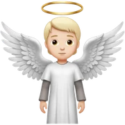 angel (man) emoji, standing, cartoon style sticker